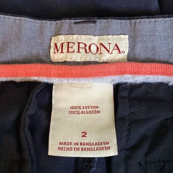 Merona navy blue cotton chino shorts size 2 - Picture 7 of 9